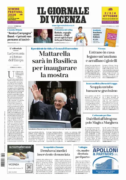Prima pagina Il Giornale di Vicenza