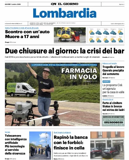 Prima pagina Il Giorno