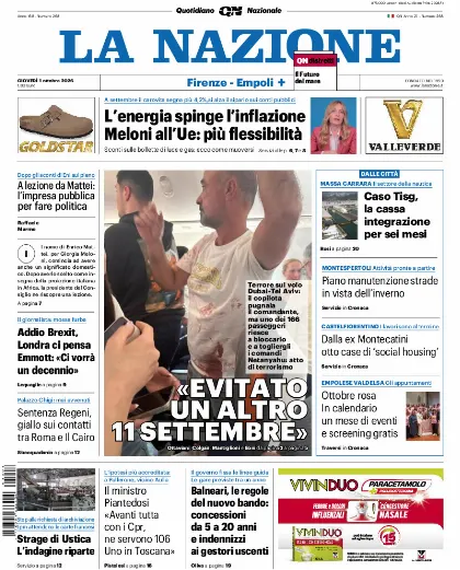 Prima pagina La Nazione