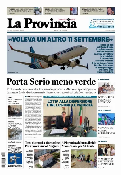 Prima pagina La Provincia | Crema