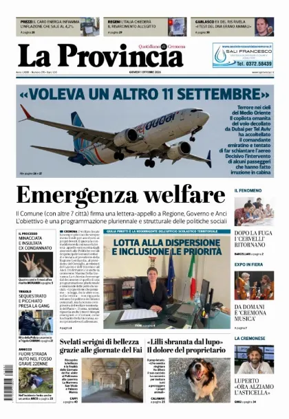 Prima pagina La Provincia