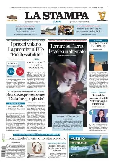 Prima pagina La Stampa | Biella