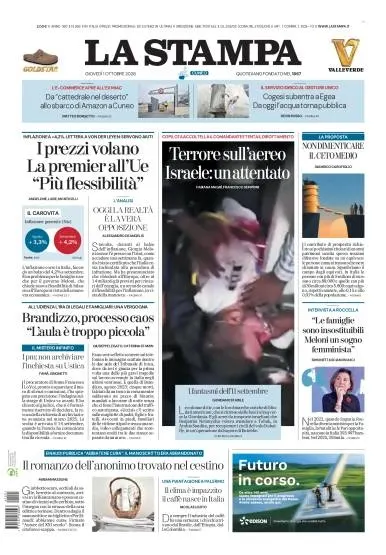 Prima pagina La Stampa | Cuneo