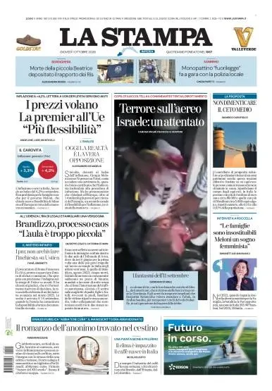 Prima pagina La Stampa | Imperia