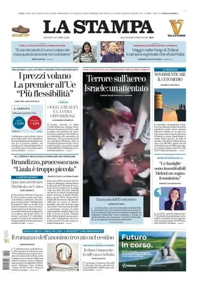 Prima pagina La Stampa