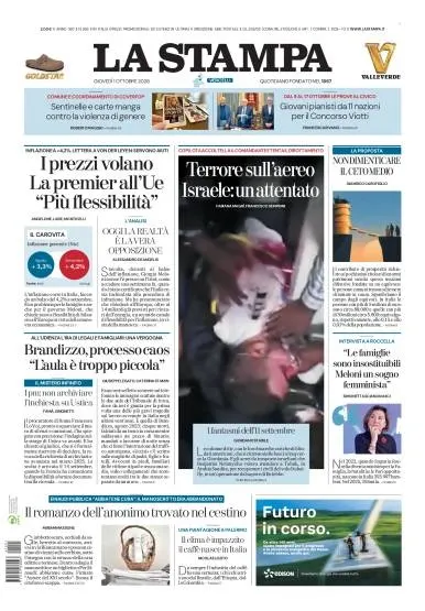 Prima pagina La Stampa | Vercelli