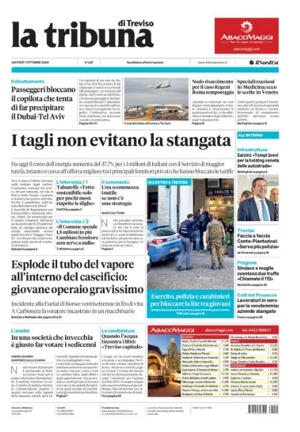 Prima pagina La Tribuna di Treviso | Treviso