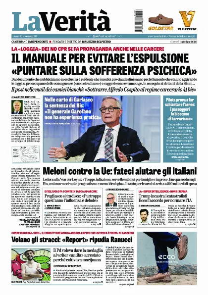 Prima pagina La Verita