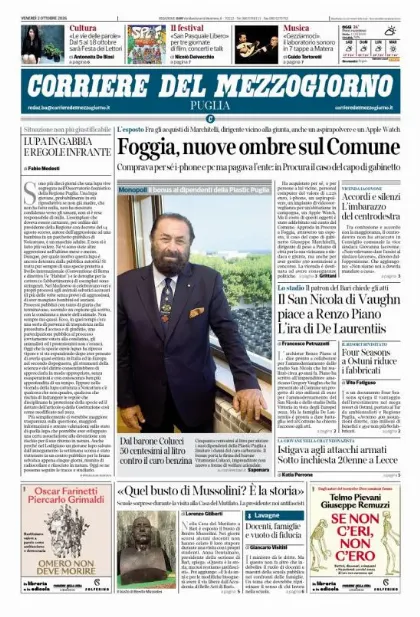 Prima pagina Corriere del Mezzogiorno | Puglia