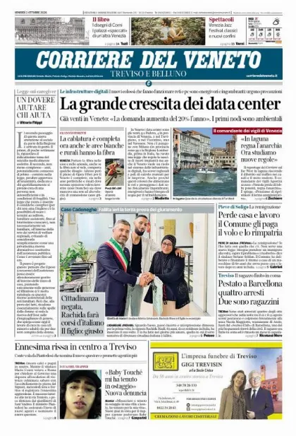 Prima pagina Corriere del Veneto | Treviso e Belluno