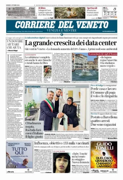 Prima pagina Corriere del Veneto | Venezia e Mestre