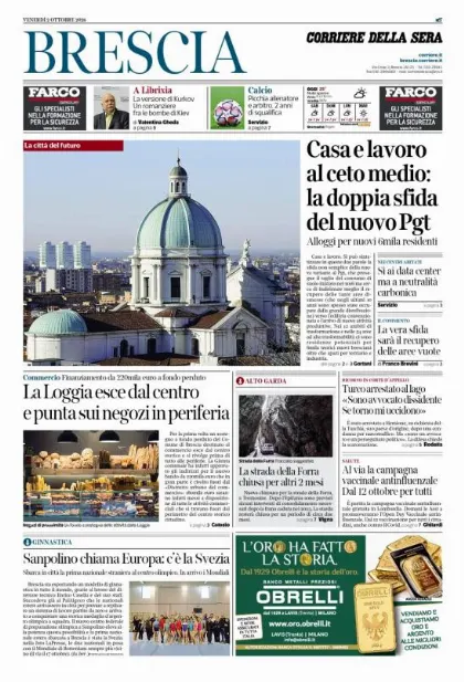 Prima pagina Corriere della Sera | Brescia