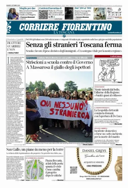 Prima pagina Corriere Fiorentino