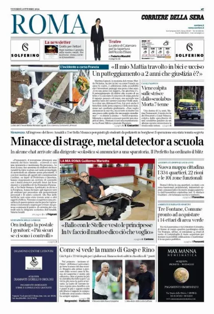 Prima pagina Corriere della Sera | Roma