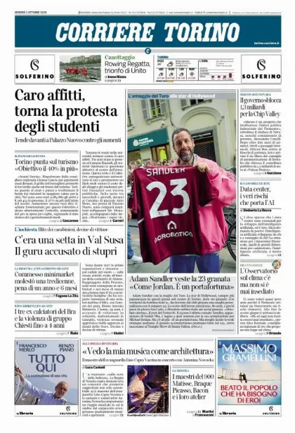 Prima pagina Corriere della Sera | Torino