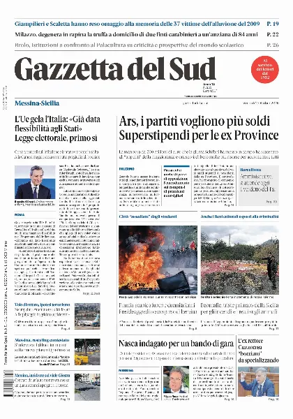 Prima pagina Gazzetta del Sud