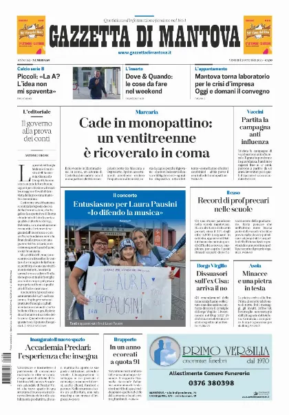Prima pagina Gazzetta di Mantova
