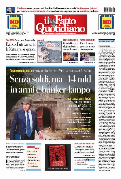 Prima pagina Il Fatto Quotidiano