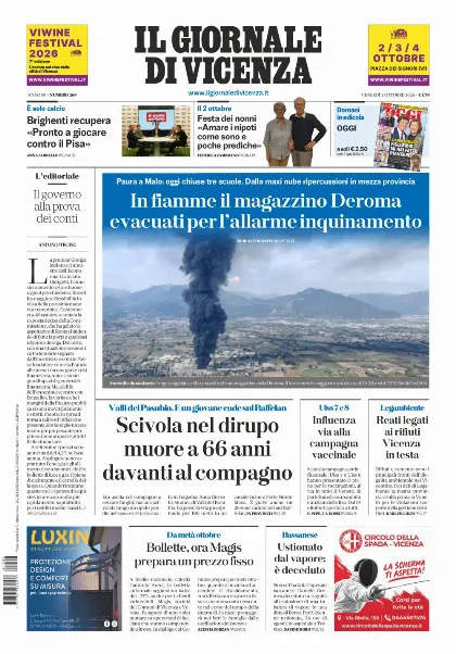 Prima pagina Il Giornale di Vicenza