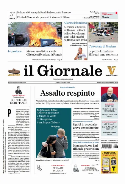 Prima pagina il Giornale