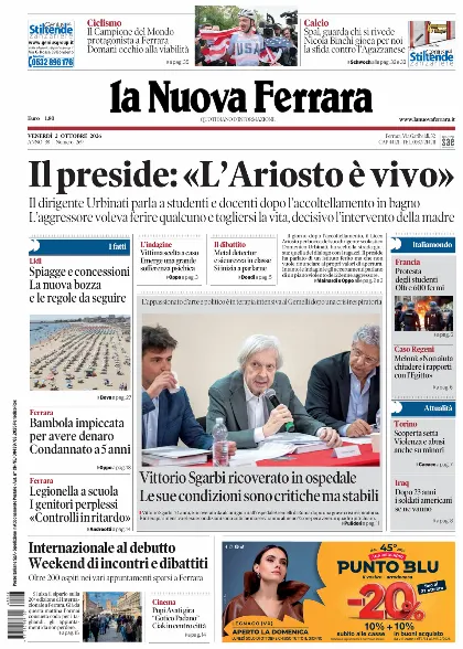 Prima pagina La Nuova Ferrara