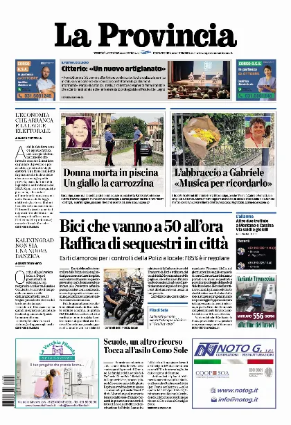 Prima pagina La Provincia