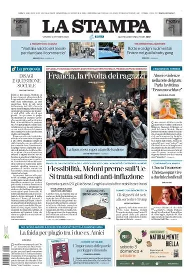 Prima pagina La Stampa | Biella