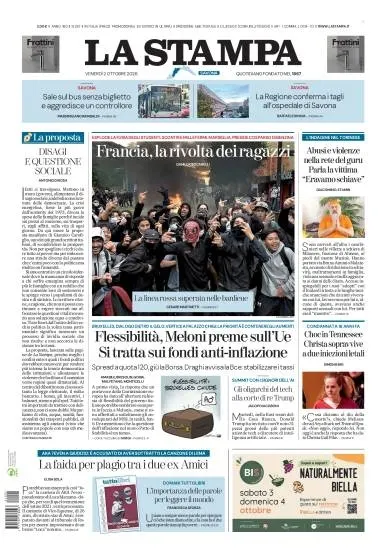 Prima pagina La Stampa | Savona