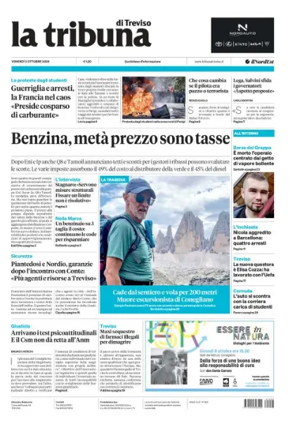 Prima pagina La Tribuna di Treviso | Treviso