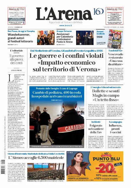 Prima pagina L'Arena