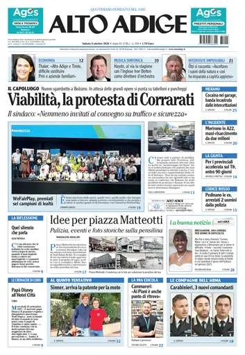 Prima pagina Alto Adige