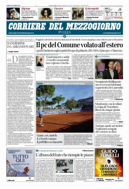 Prima pagina Corriere del Mezzogiorno | Puglia