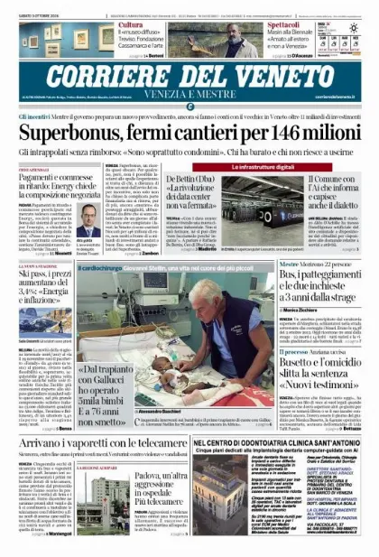 Prima pagina Corriere del Veneto | Venezia e Mestre
