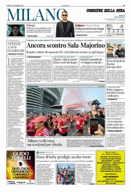 Prima pagina Corriere della Sera | Milano