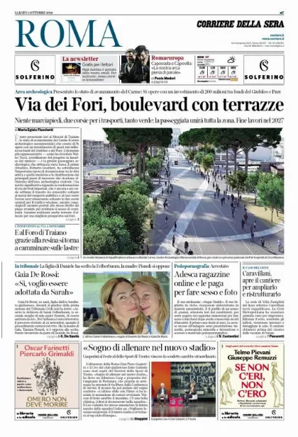 Prima pagina Corriere della Sera | Roma