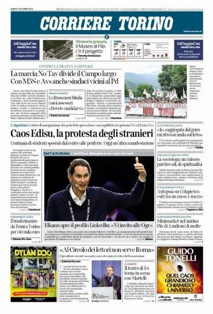 Prima pagina Corriere della Sera | Torino