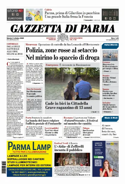 Prima pagina Gazzetta di Parma