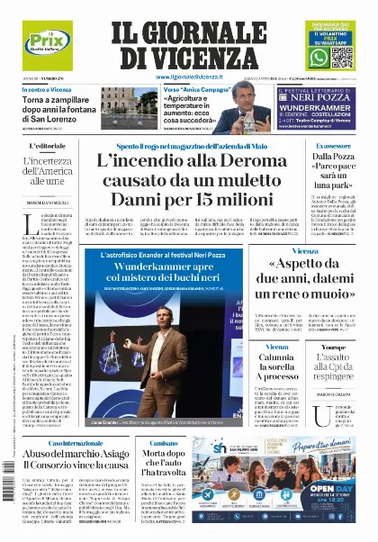 Prima pagina Il Giornale di Vicenza