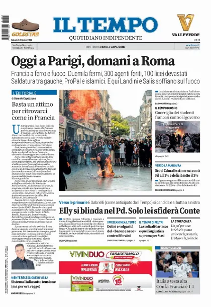 Prima pagina Il Tempo