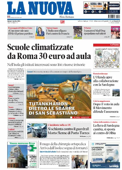 Prima pagina La Nuova Sardegna