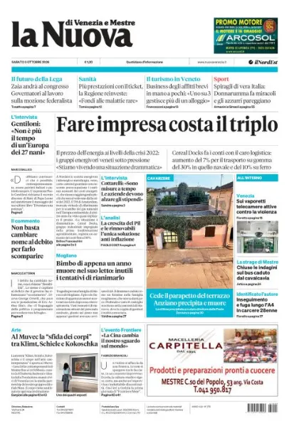 Prima pagina La Nuova di Venezia e Mestre | Venezia e Mestre