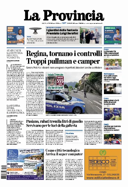 Prima pagina La Provincia