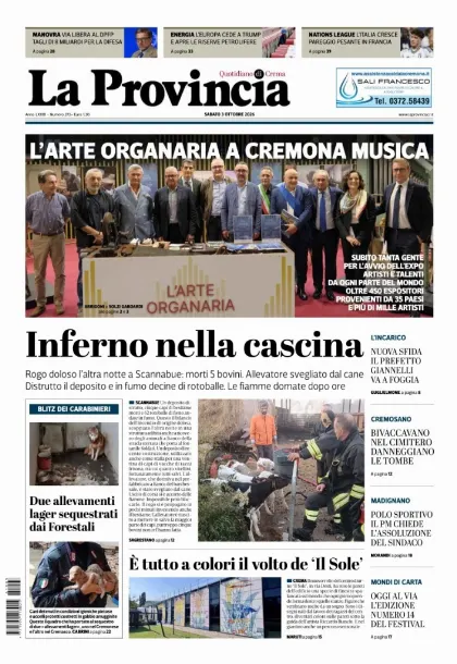 Prima pagina La Provincia | Crema