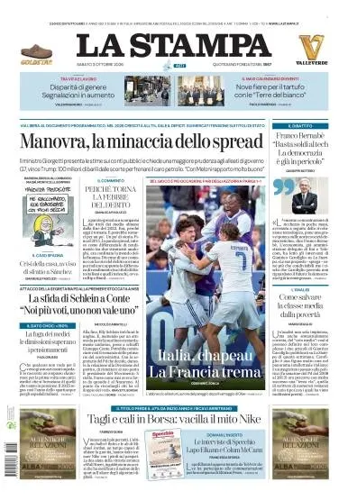 Prima pagina La Stampa | Asti