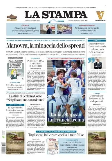 Prima pagina La Stampa | Imperia
