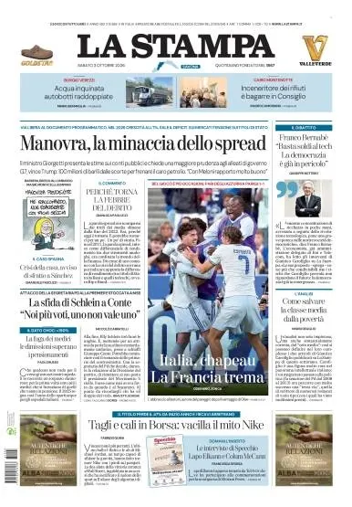 Prima pagina La Stampa | Savona