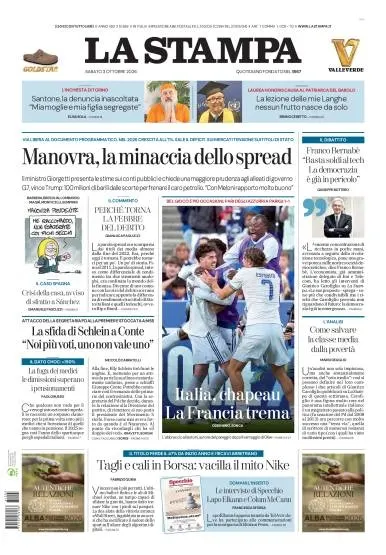 Prima pagina La Stampa