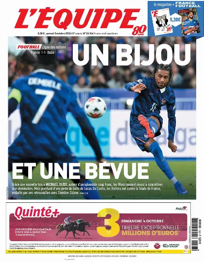 Prima pagina L Equipe