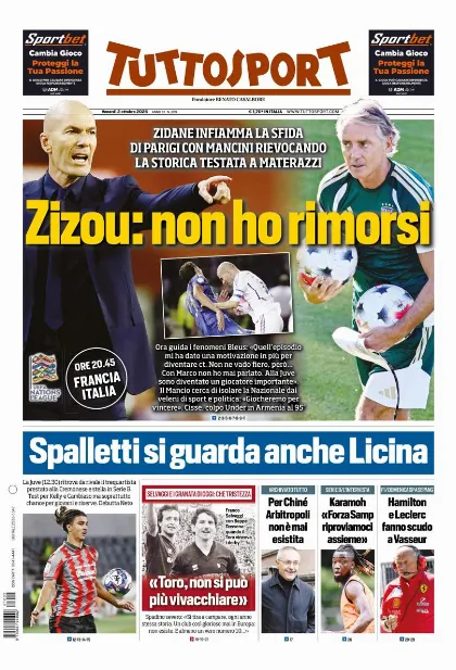 Prima pagina Tuttosport