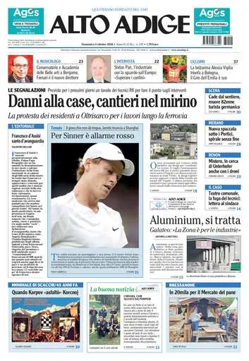 Prima pagina Alto Adige
